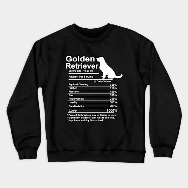 Golden Retriever Facts nutrition Funny Gift Golden Retriever mama Dog Crewneck Sweatshirt by YANISOVE